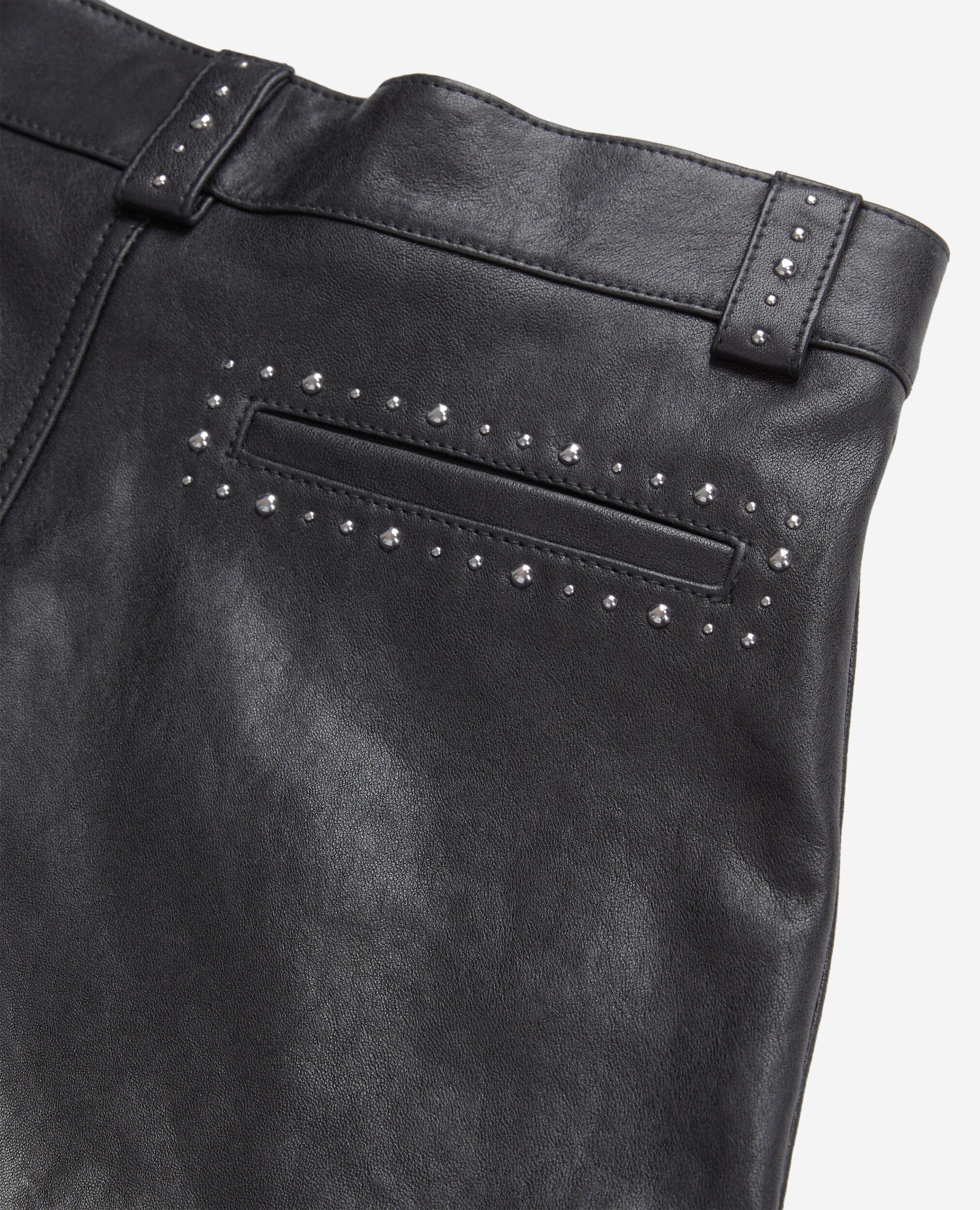 Leather shorts with studs, BLACK, hi-res image number null