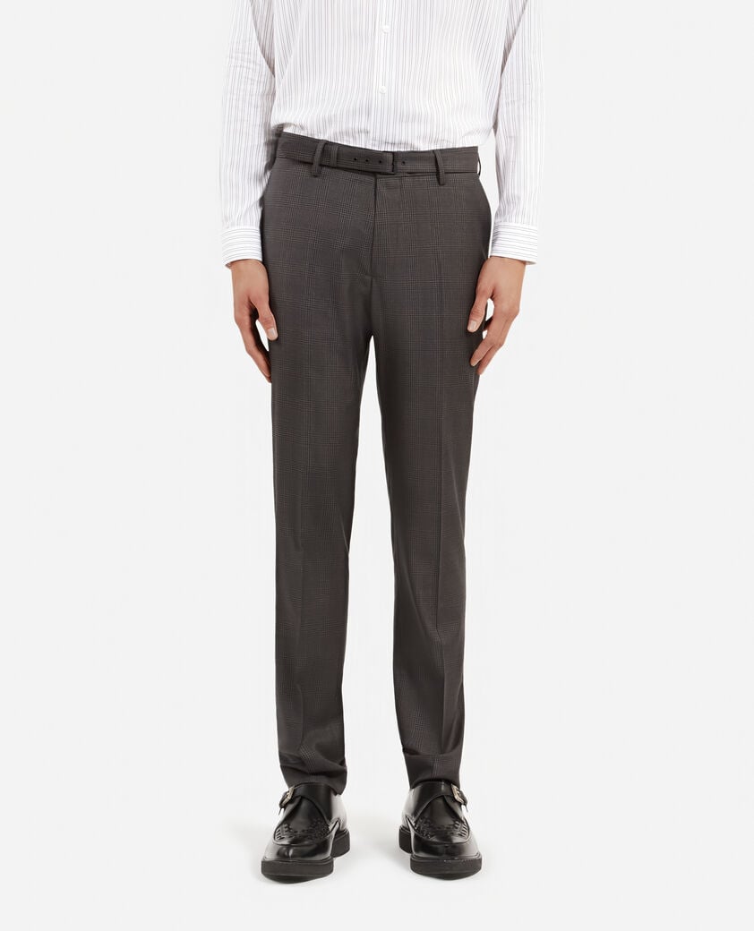 The Kooples HOMBRE DARK GREY pantalón de traje de lana gris príncipe de gales