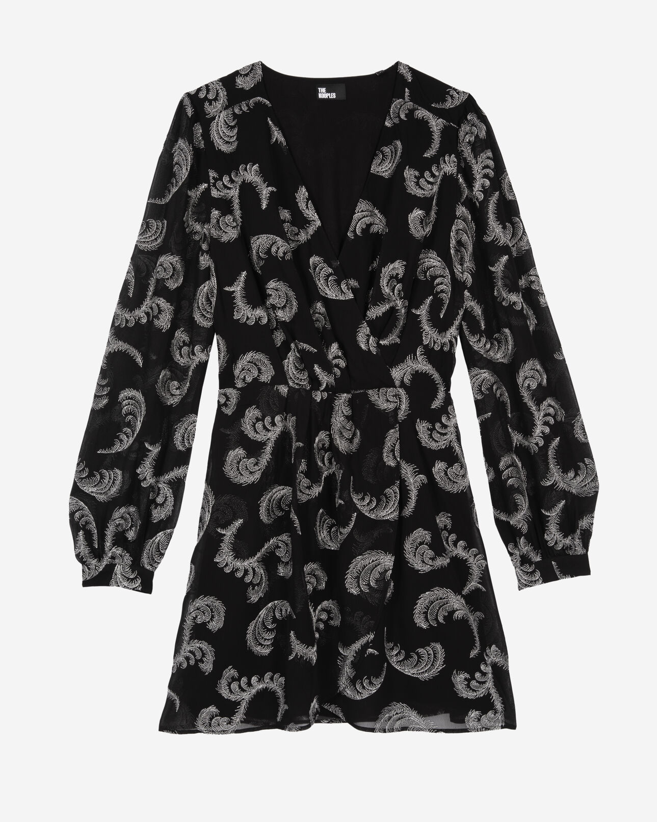 The Kooples DAMEN BLACK / SILVER kleid mit wickeleffekt kurz schwarz
