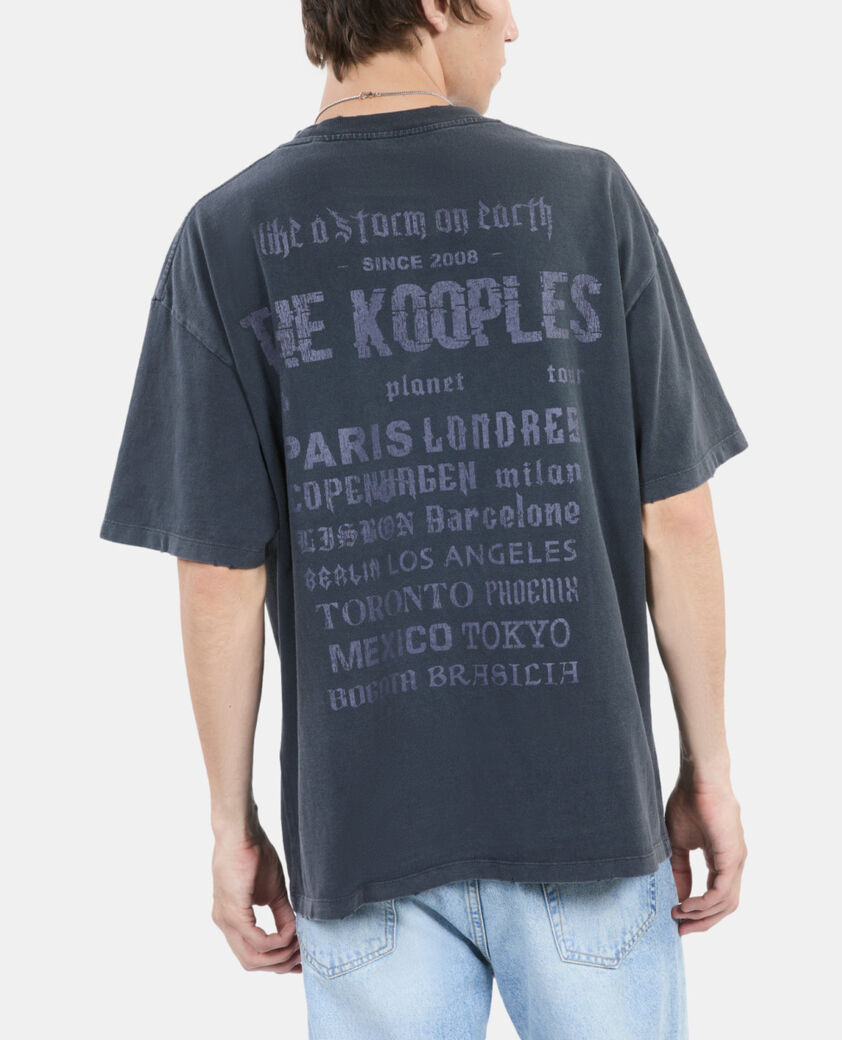 The Kooples HOMME BLACK WASHED t-shirt &agrave; s&eacute;rigraphie noir