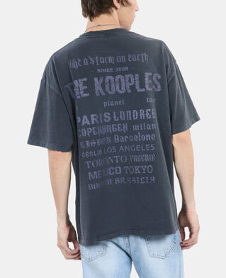 The Kooples HOMME BLACK WASHED t-shirt &agrave; s&eacute;rigraphie noir