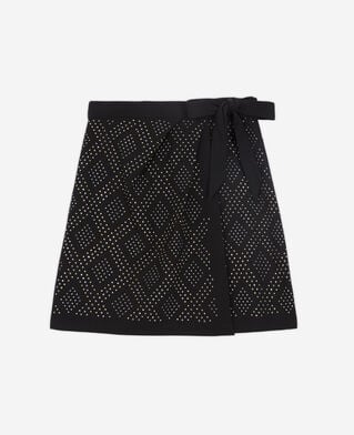 The Kooples FEMME BLACK jupe courte portefeuille noire