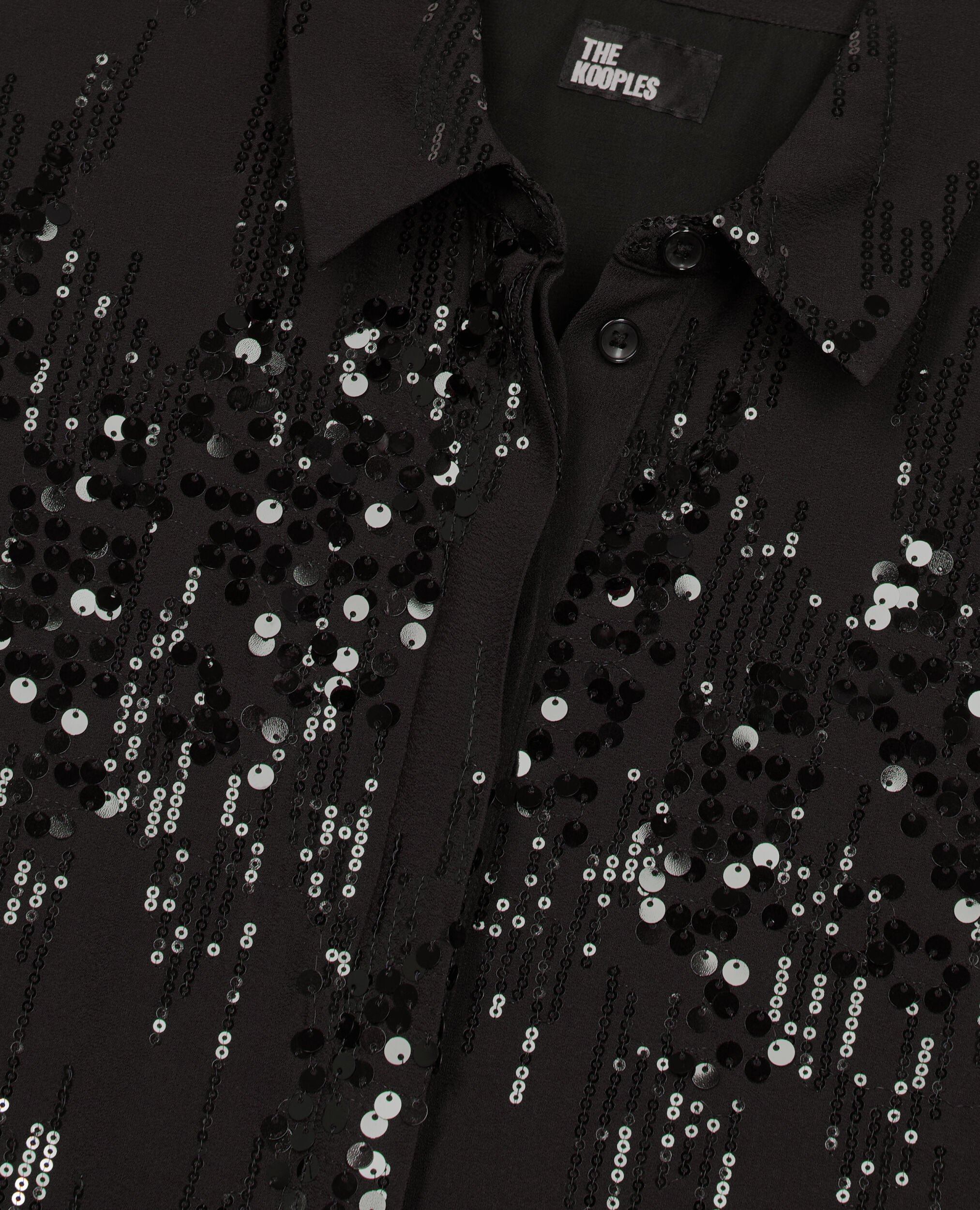 Chemise à sequins noire, BLACK, hi-res image number null