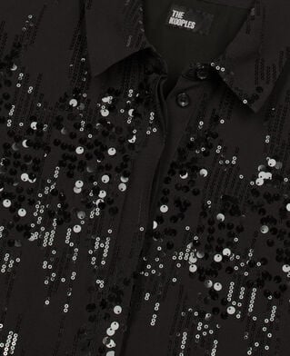 The Kooples FEMME BLACK chemise à sequins noire