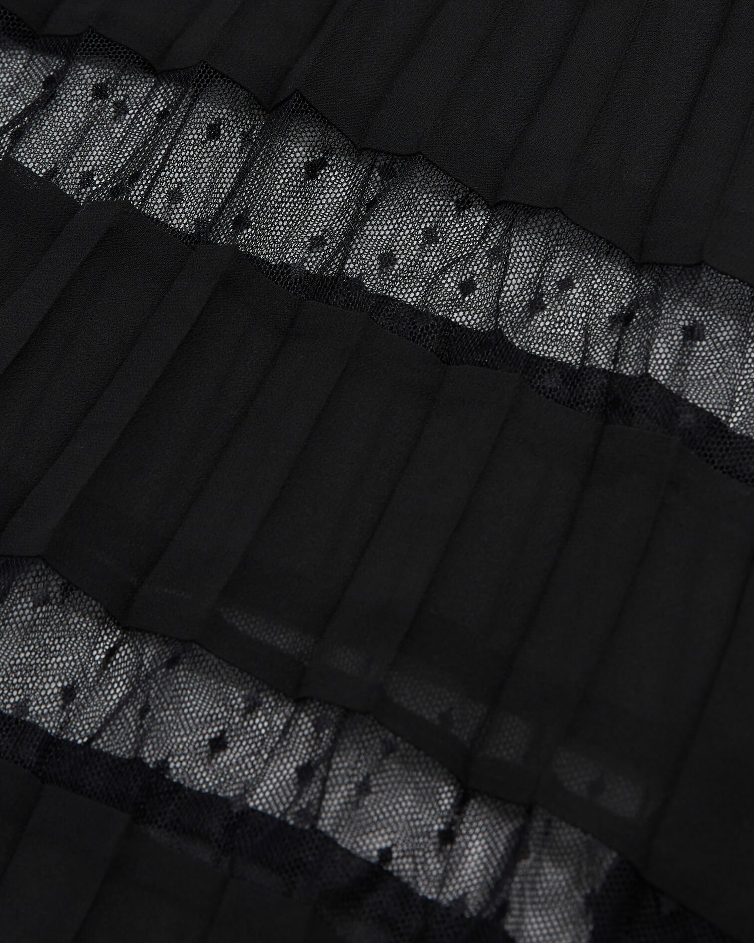 Vestido largo plisado negro, BLACK, hi-res image number null
