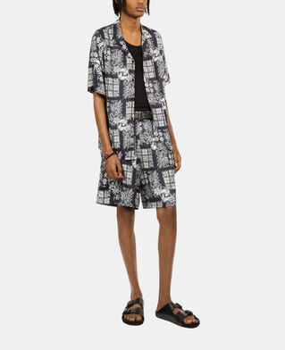 The Kooples H NAVY / WHITE printed short-sleeved shirt