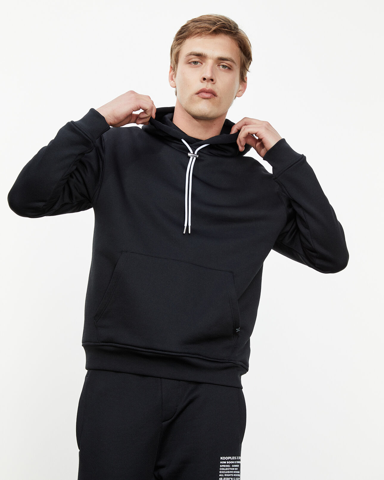 The Kooples HOMBRE BLACK sudadera negra con capucha estampada