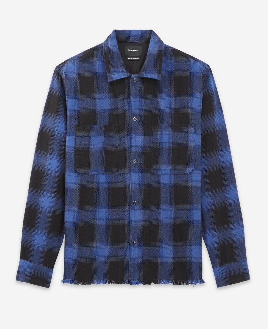 shirt with two-tone check motif