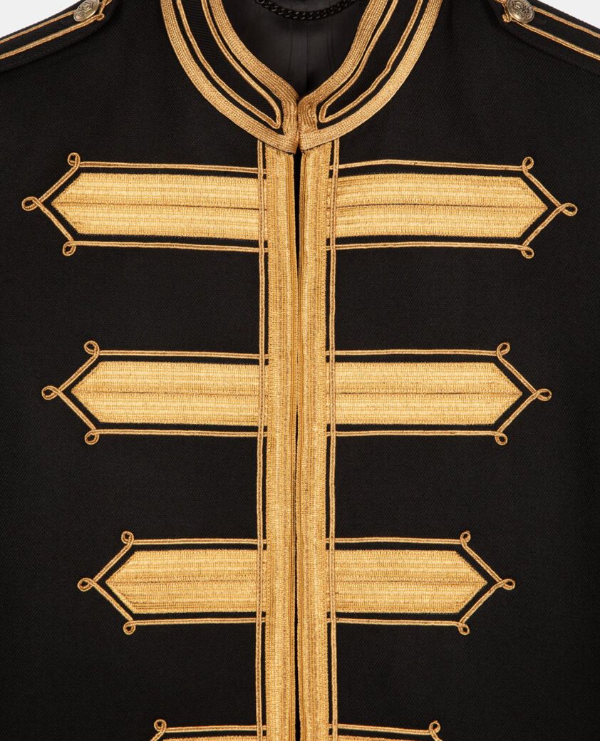 The Kooples HOMME BLACK veste style officier en laine noire