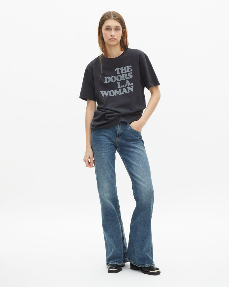 The Kooples MIXTE BLACK WASHED t-shirt the doors x the kooples noir
