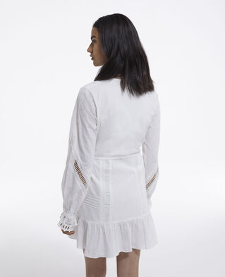 The Kooples F OFF WHITE short white light dress with embroidery