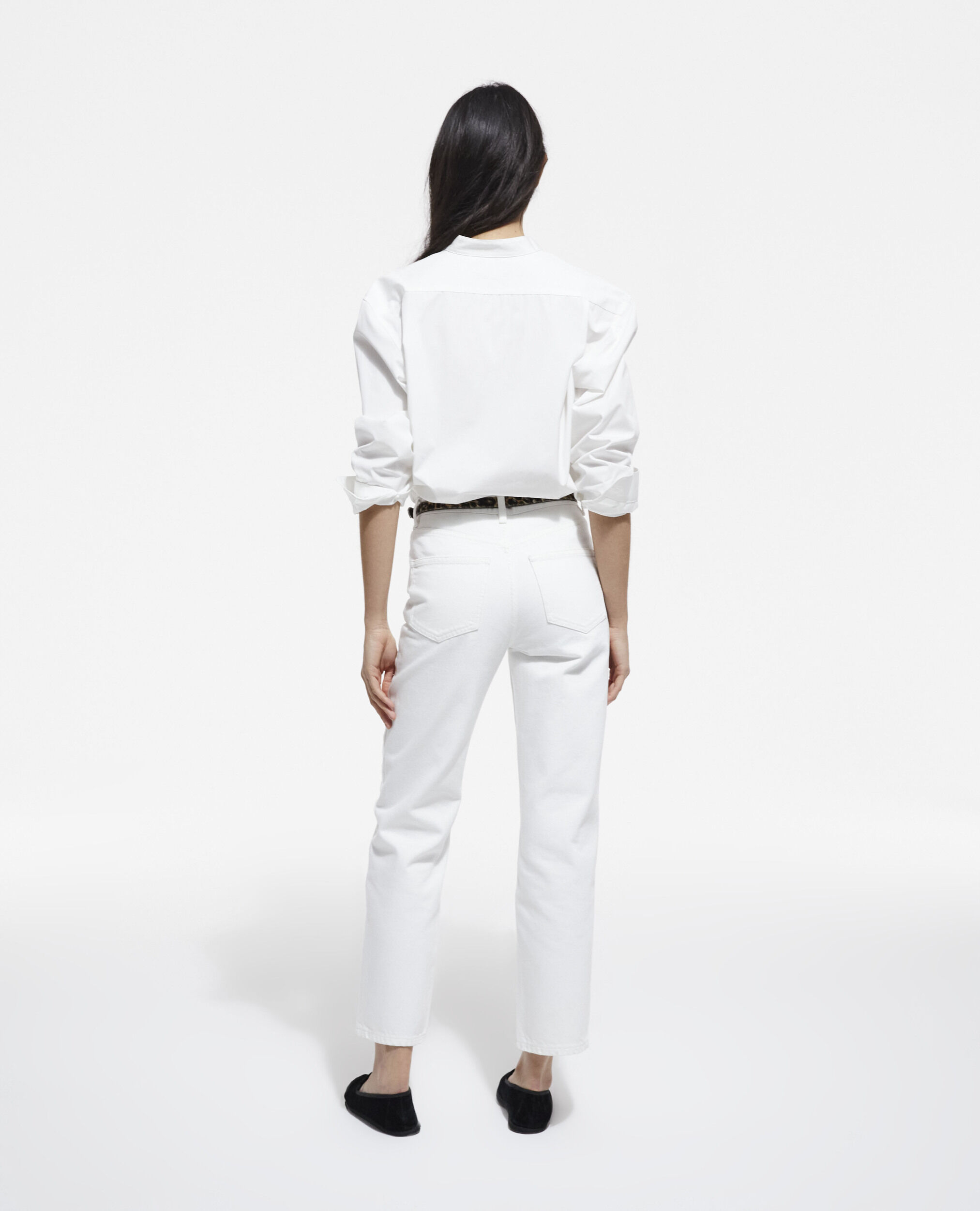 White cotton shirt, WHITE, hi-res image number null