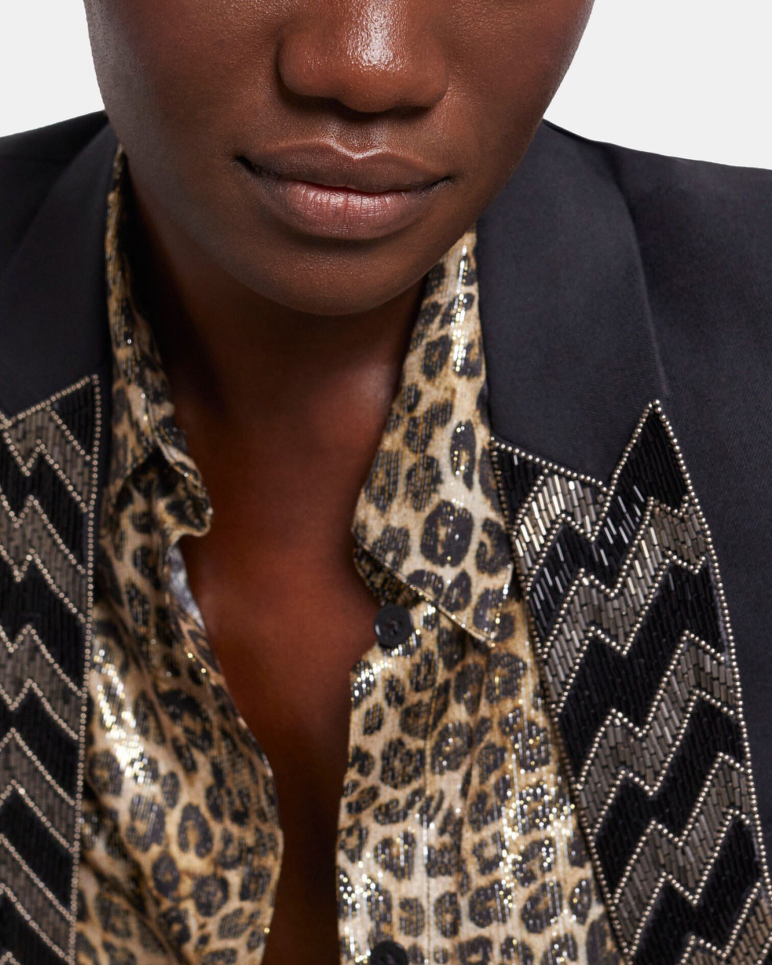 Black jacket with pearl details, BLACK, hi-res image number null