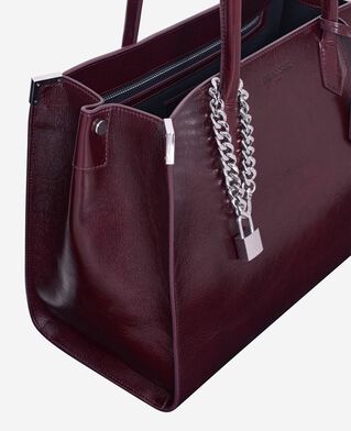 The Kooples F BORDEAUX ming l tote bag in burgundy cracked leather