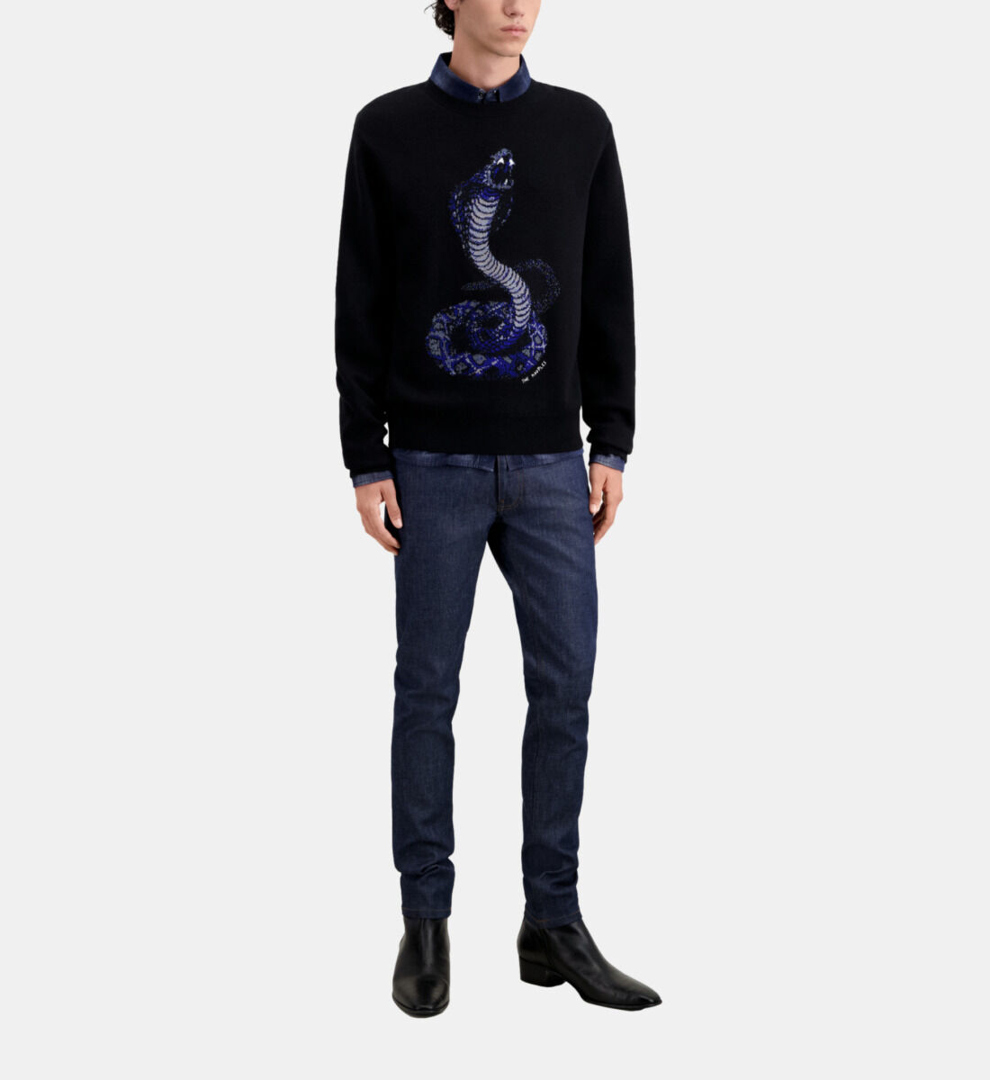 Black cobra sweater in wool blend The Kooples