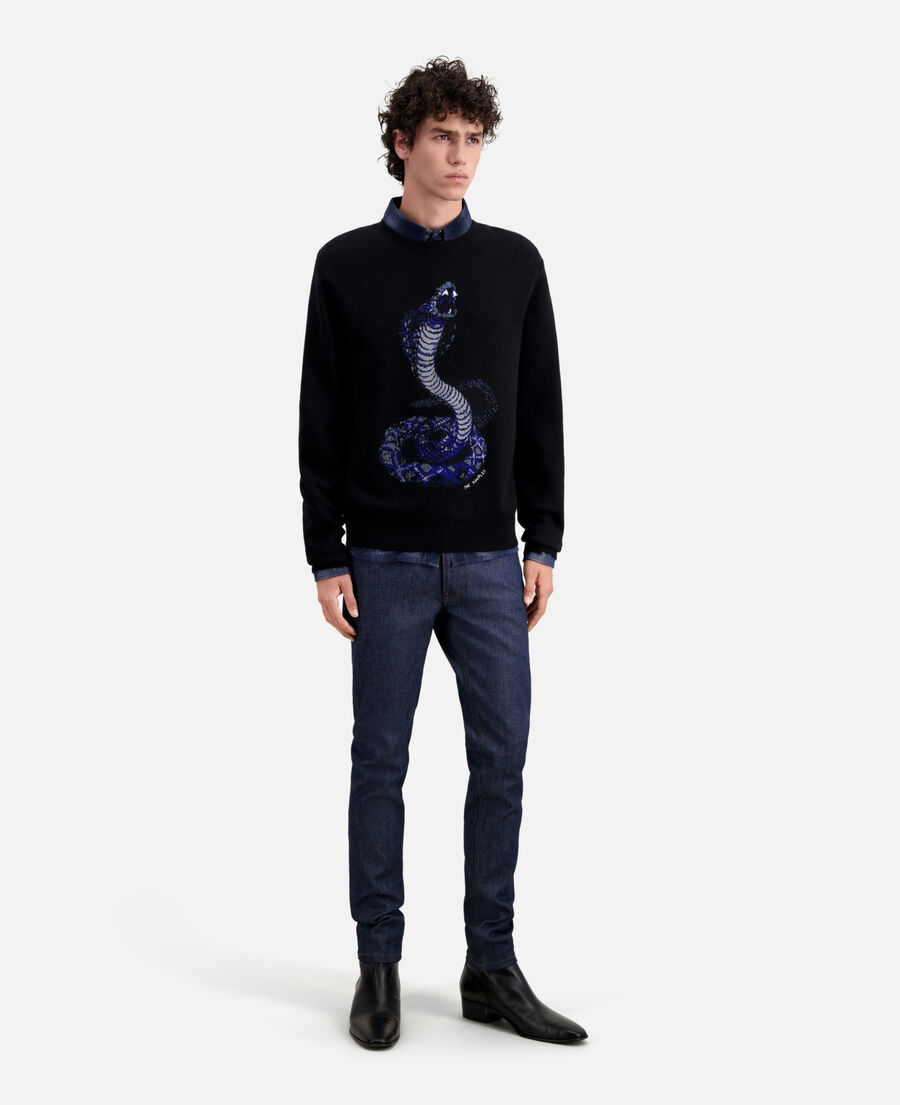black cobra sweater in wool blend