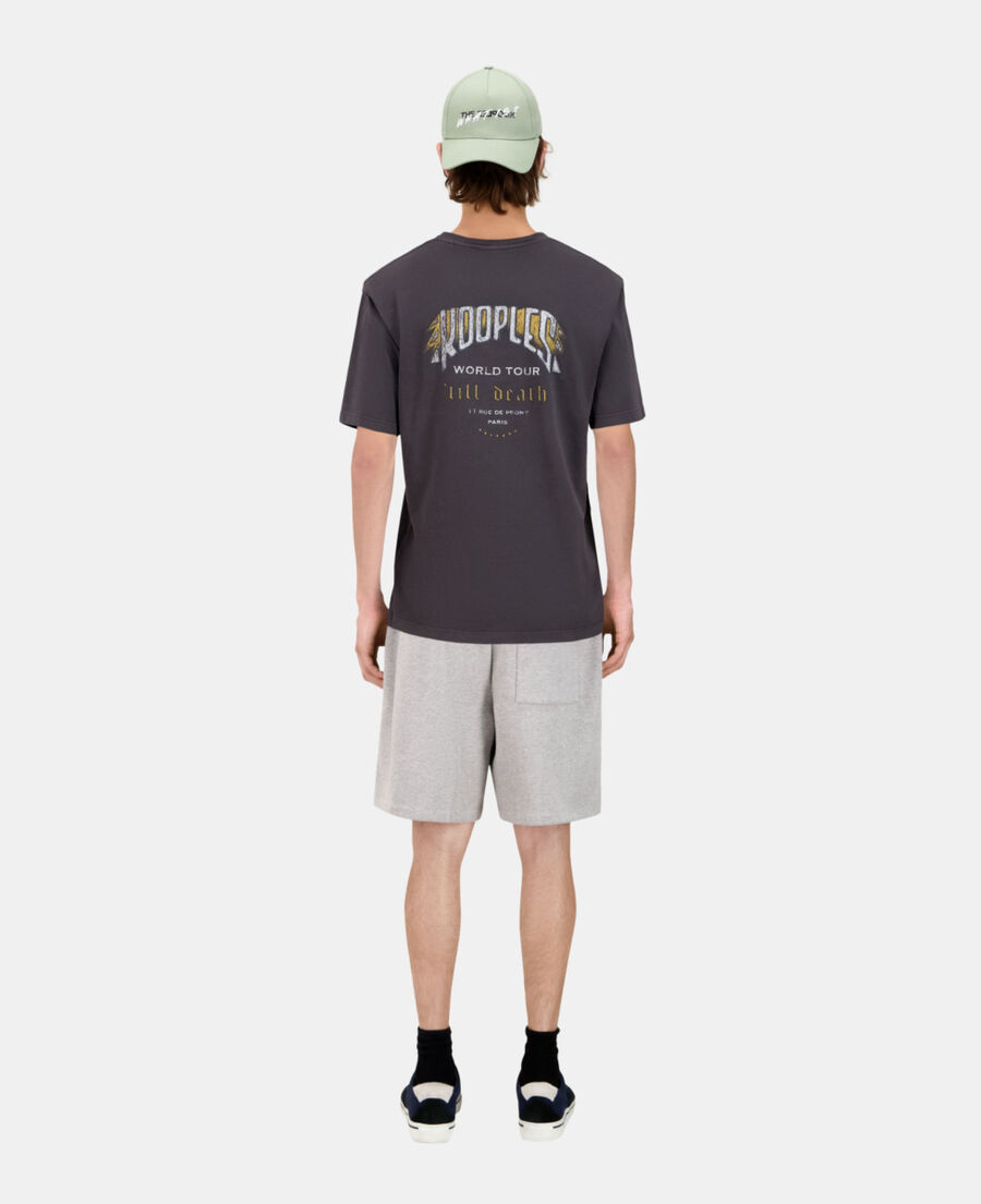 The Kooples MEN CARBONE carbon grey t-shirt with skull butterfly screen print