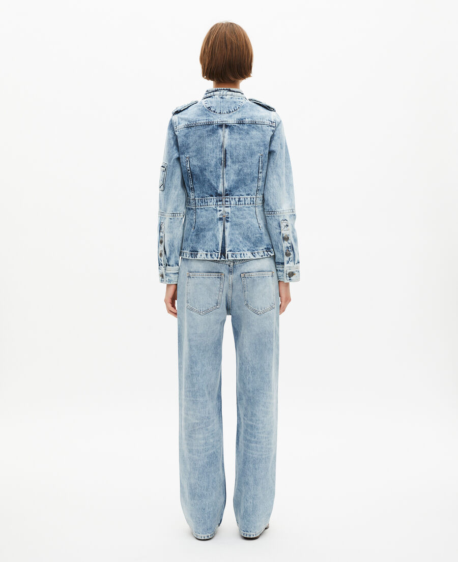 The Kooples F BABY BLUE officer-style jacket in denim