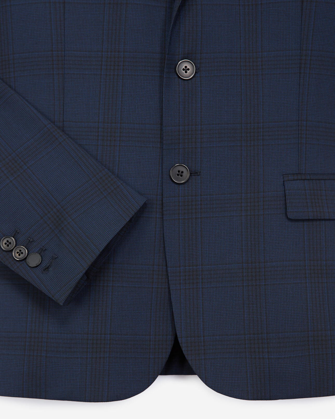 The Kooples MEN NAVY navy blue wool jacket with check motif