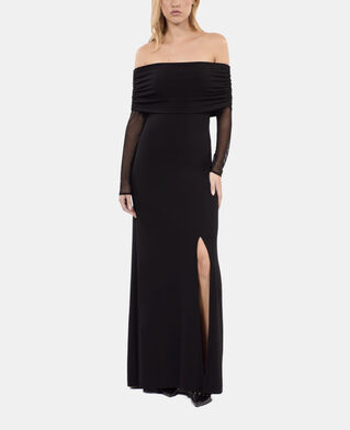 The Kooples WOMEN BLACK black long jersey dress