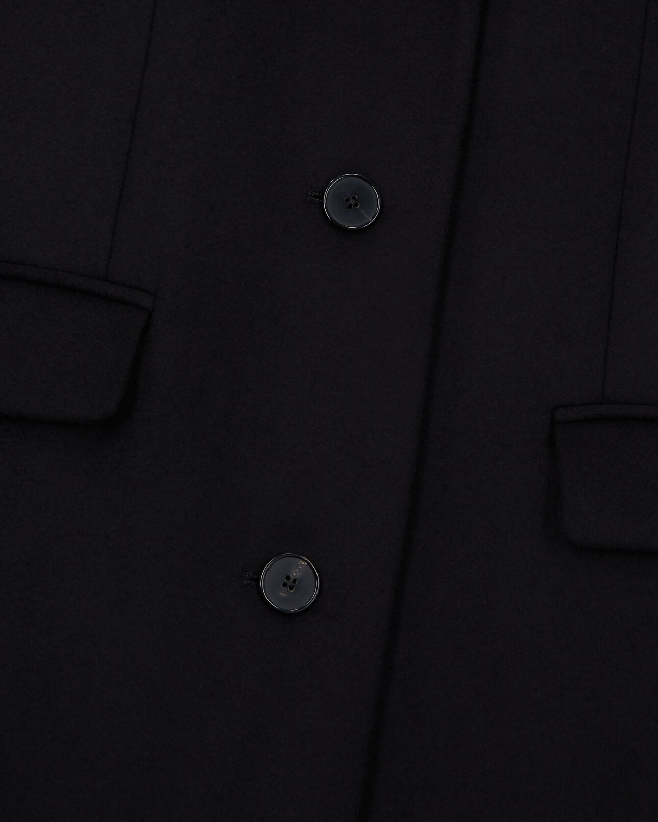 The Kooples DAMEN BLACK schwarzer wollmantel aus kaschmir
