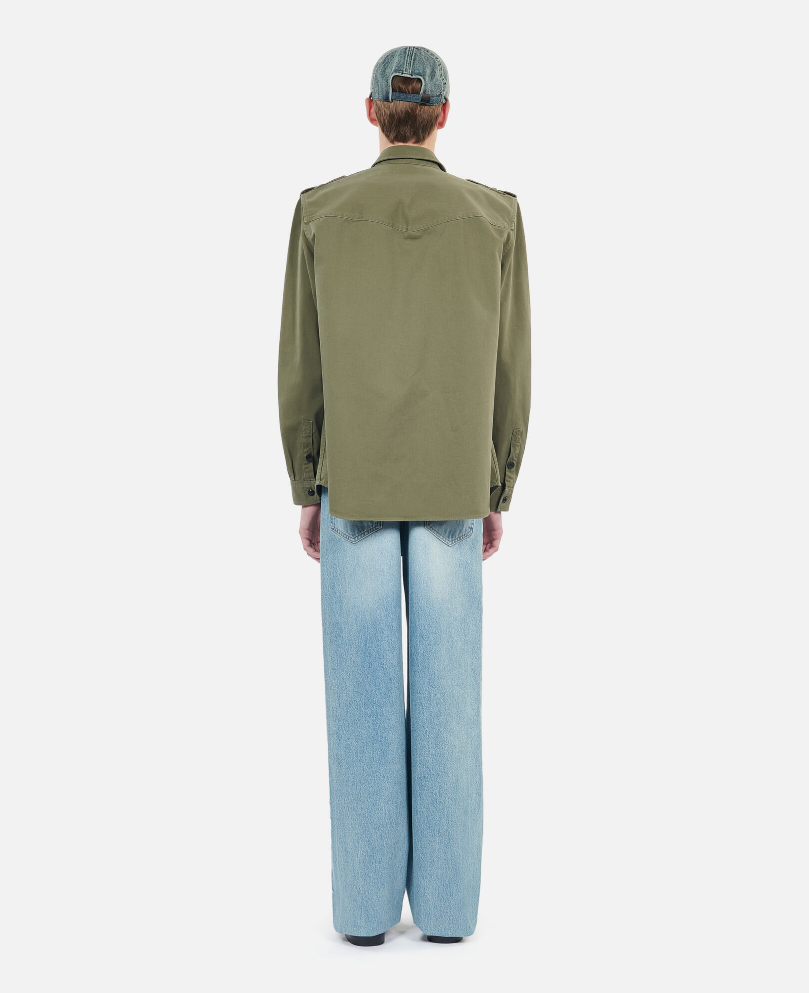 The Kooples MEN OLIVE NIGHT khaki officer style overshirt