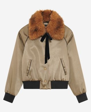 The Kooples MUJER KAKI chaqueta de satén caqui