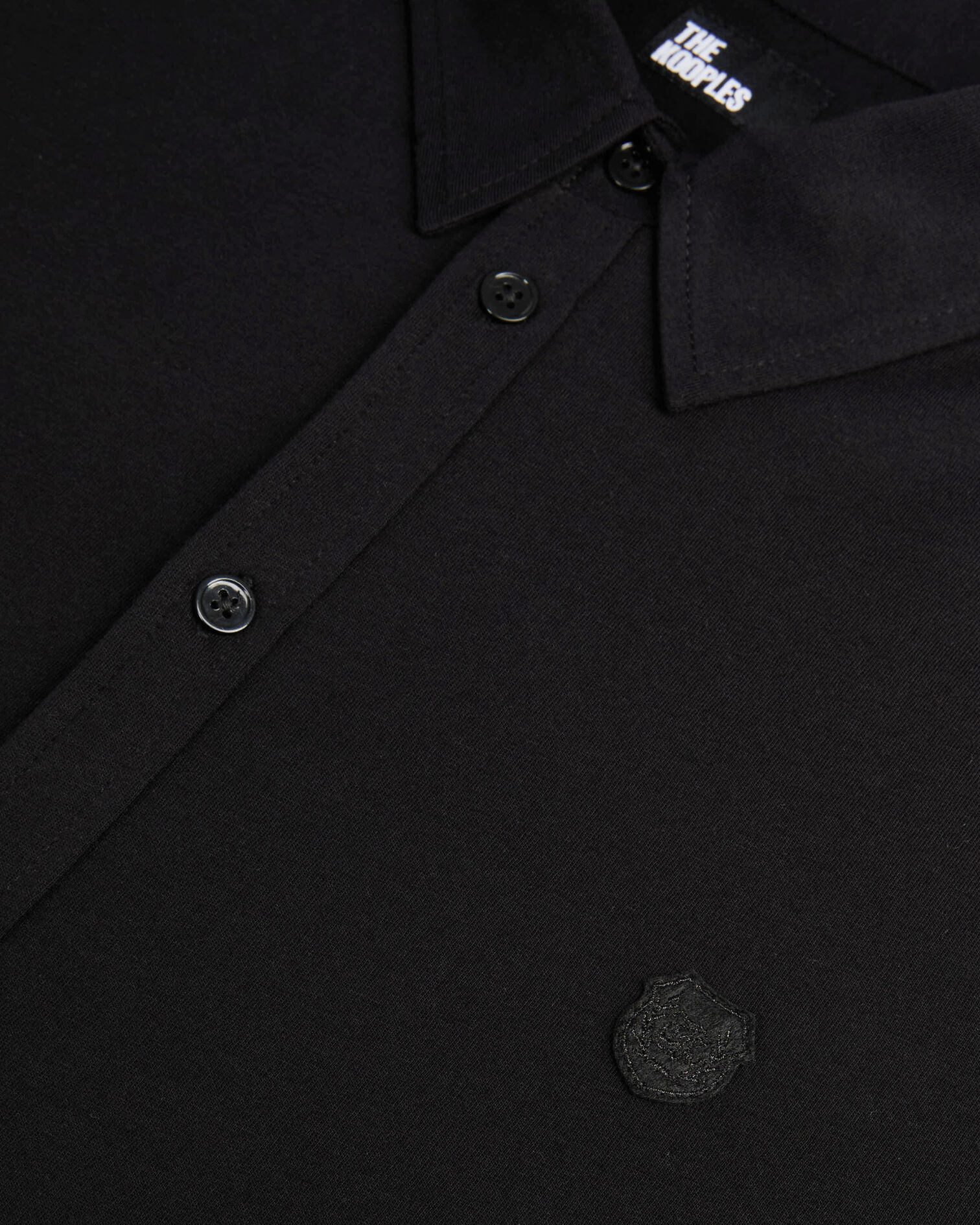 Black shirt-style long-sleeved t-shirt, BLACK WASHED, hi-res image number null