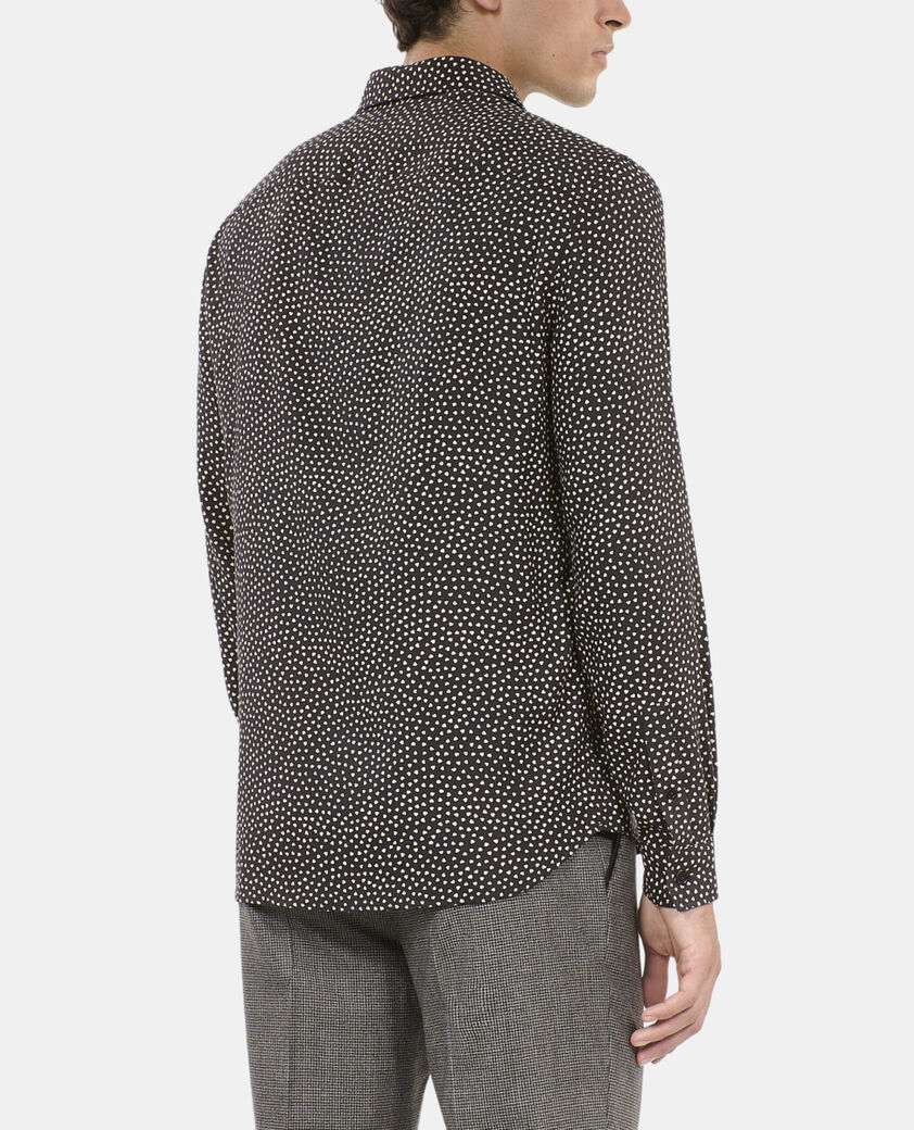 The Kooples MEN BLACK WHITE black and white hearts printed shirt