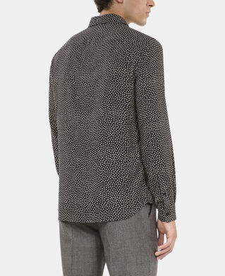 The Kooples MEN BLACK WHITE black and white hearts printed shirt