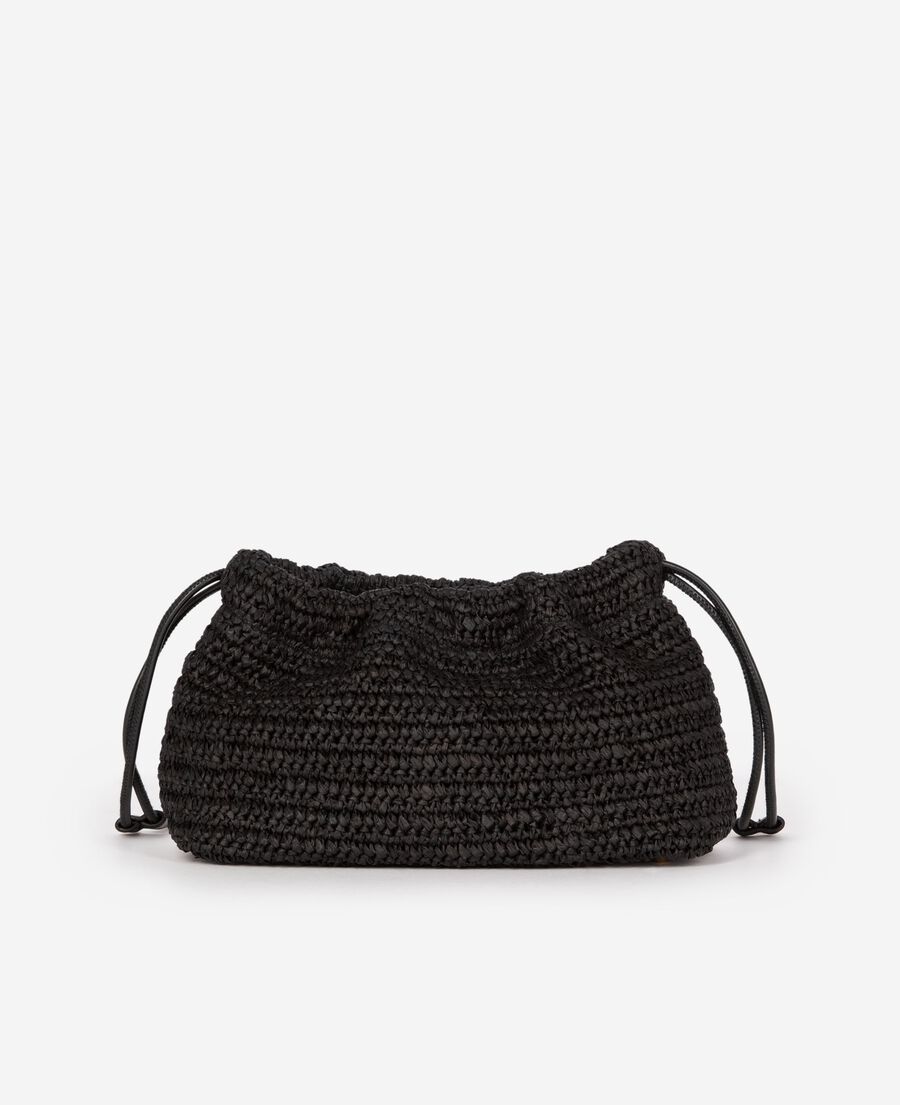 The Kooples F BLACK taylor bag in black raffia