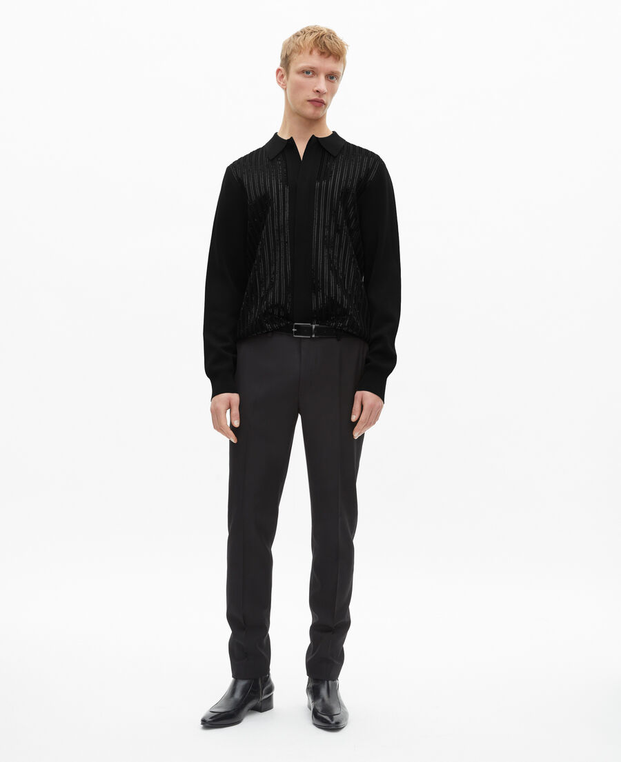 The Kooples HOMME BLACK cardigan à sequins noir