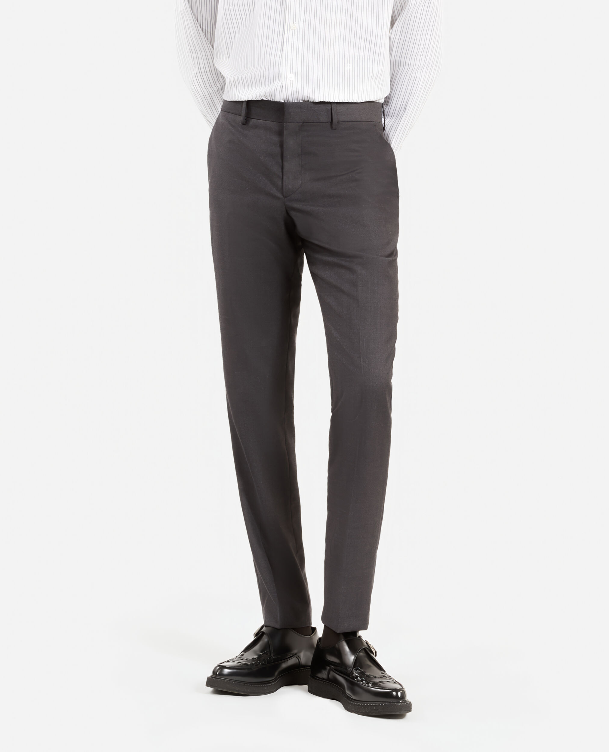 Gray wool suit pants, GREY, hi-res image number null