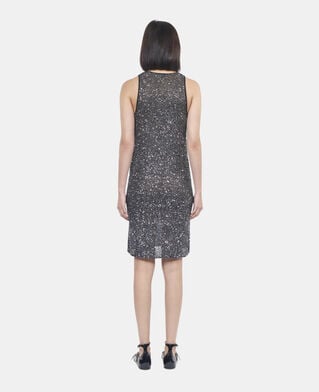 The Kooples FEMME BLACK robe courte à sequins en maille noire