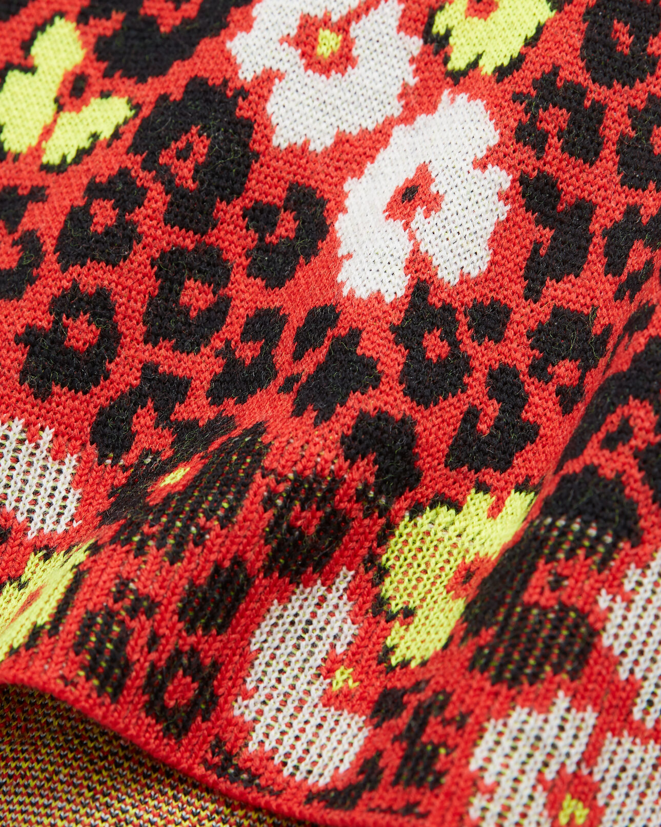 The Kooples WOMEN DARK RED floral print wool sweater