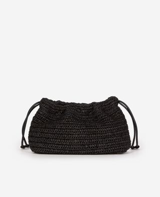 The Kooples FEMME BLACK sac taylor en raphia noir