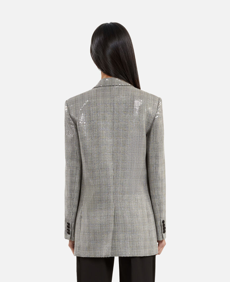 The Kooples WOMEN GREY prince of wales sequin jacket, grey