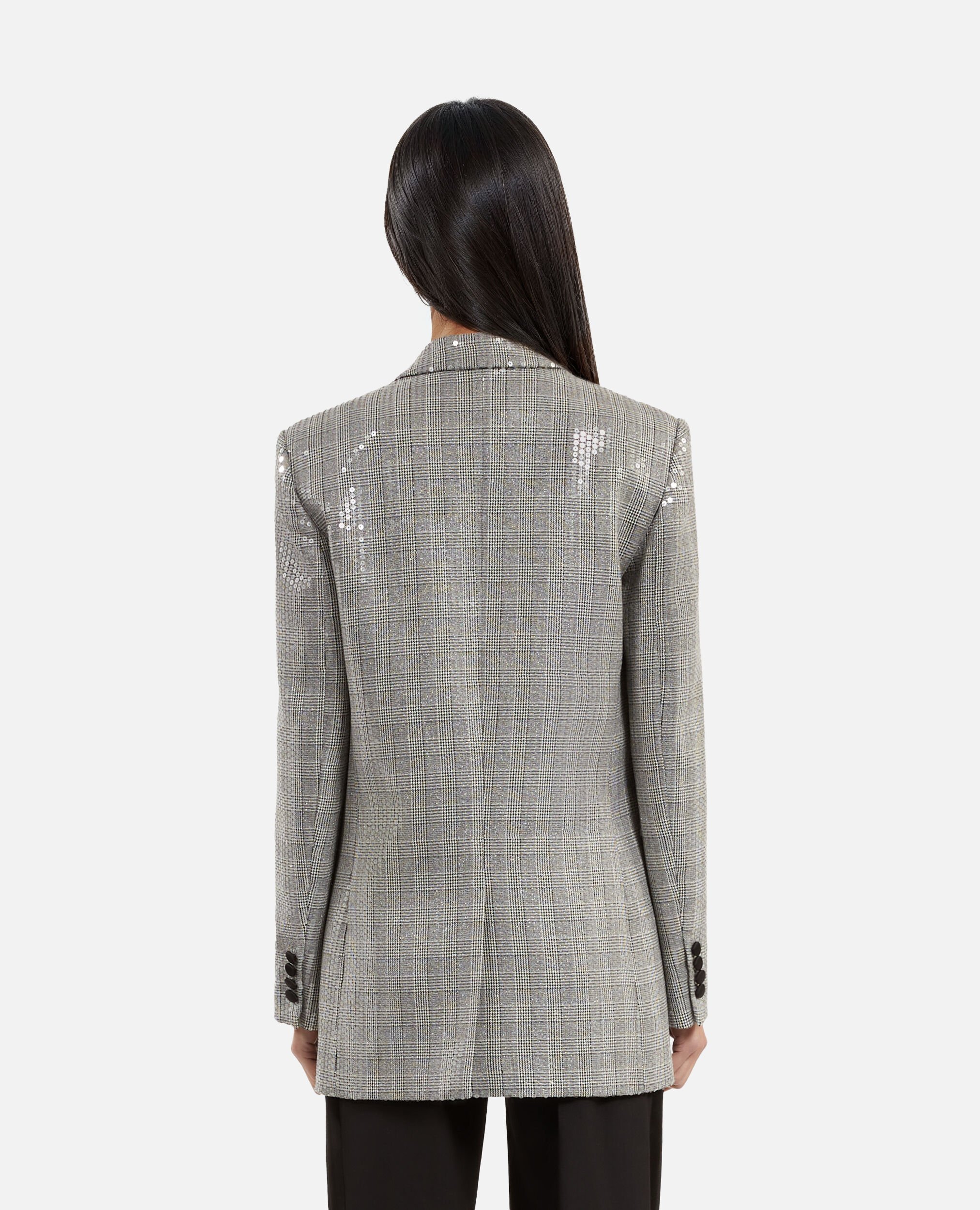 Prince of Wales sequin jacket, grey, GREY, hi-res image number null