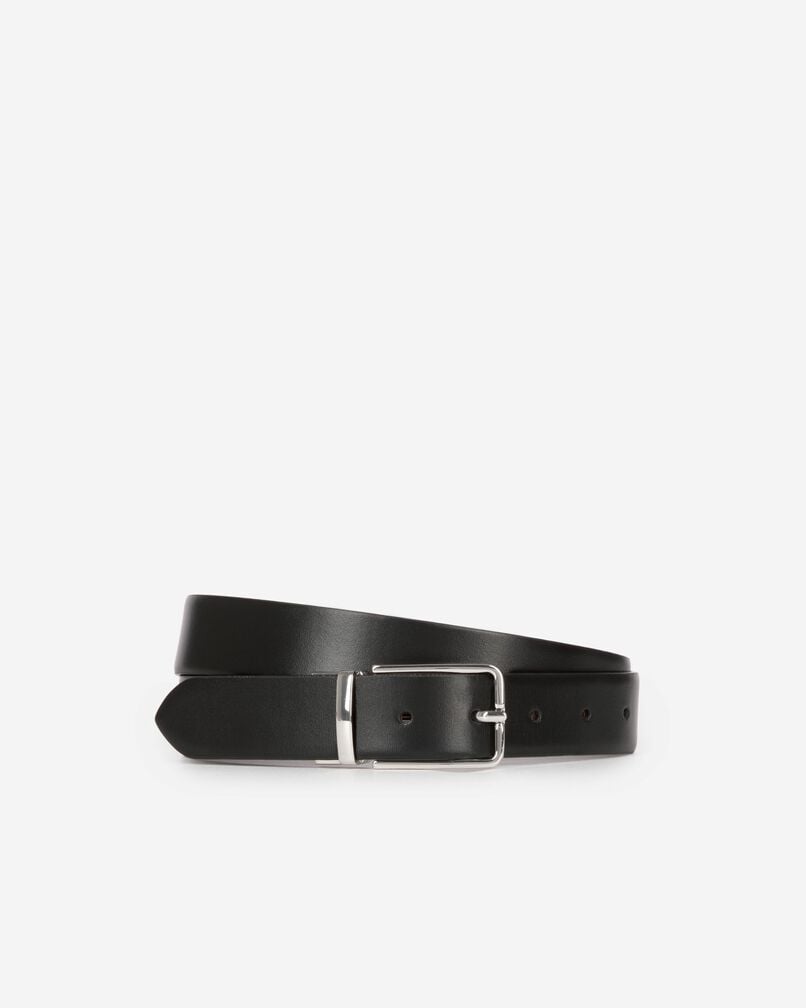 The Kooples HOMME BLACK - BURGUNDY ceinture réversible en cuir bicolore
