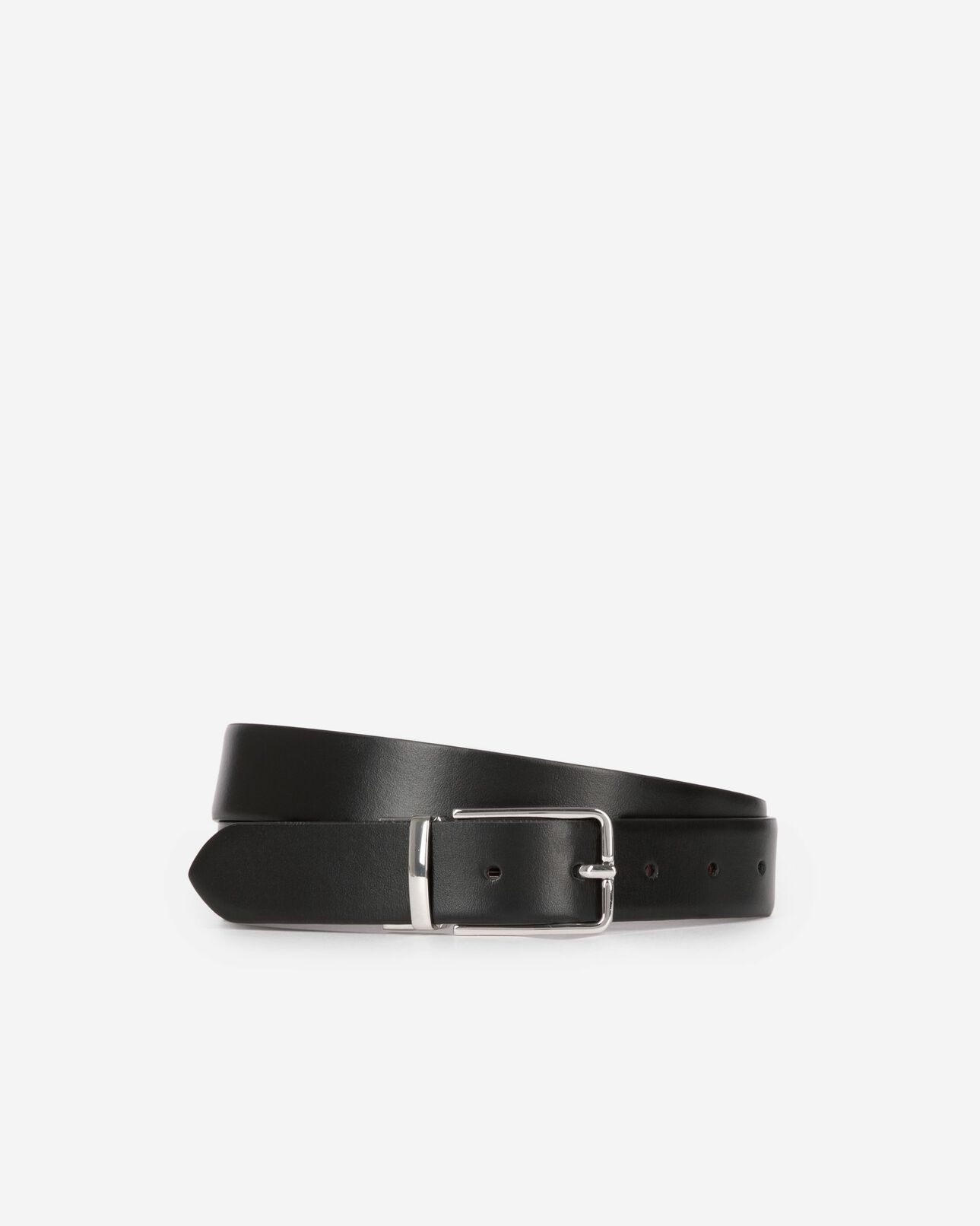 The Kooples HOMME BLACK - BURGUNDY ceinture réversible en cuir bicolore