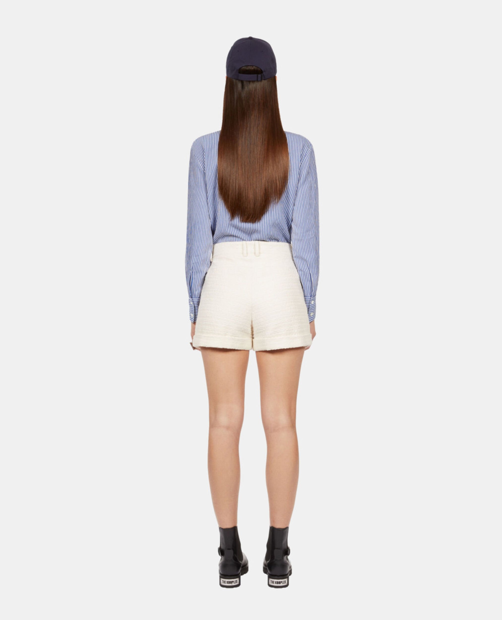 Ecrufarbene Shorts aus Tweed, ECRU, hi-res image number null