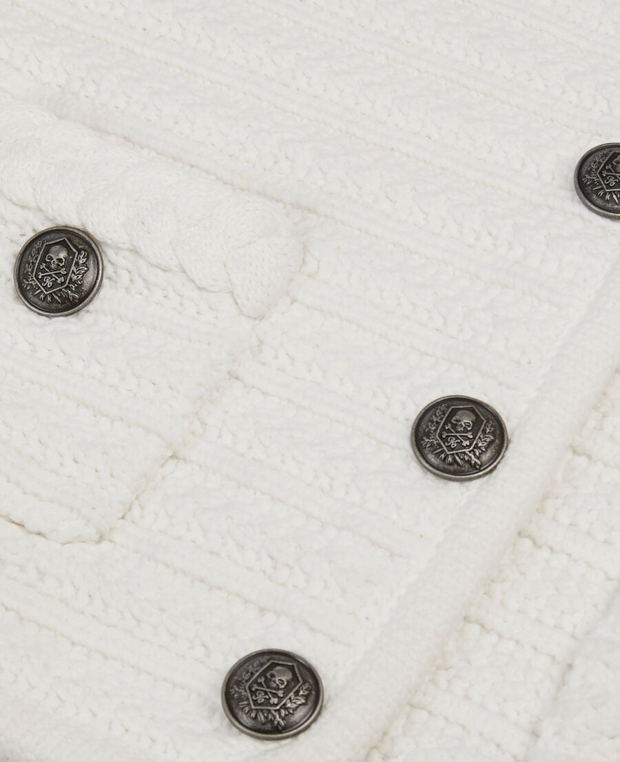 The Kooples FEMME ECRU cardigan en maille torsadée écru