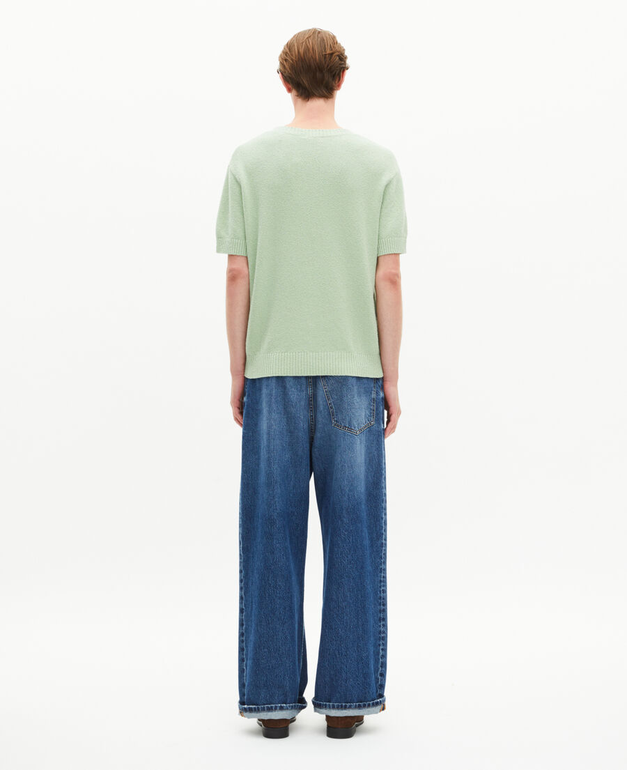 The Kooples HOMME ALMOND GREEN pull manches courtes vert amande