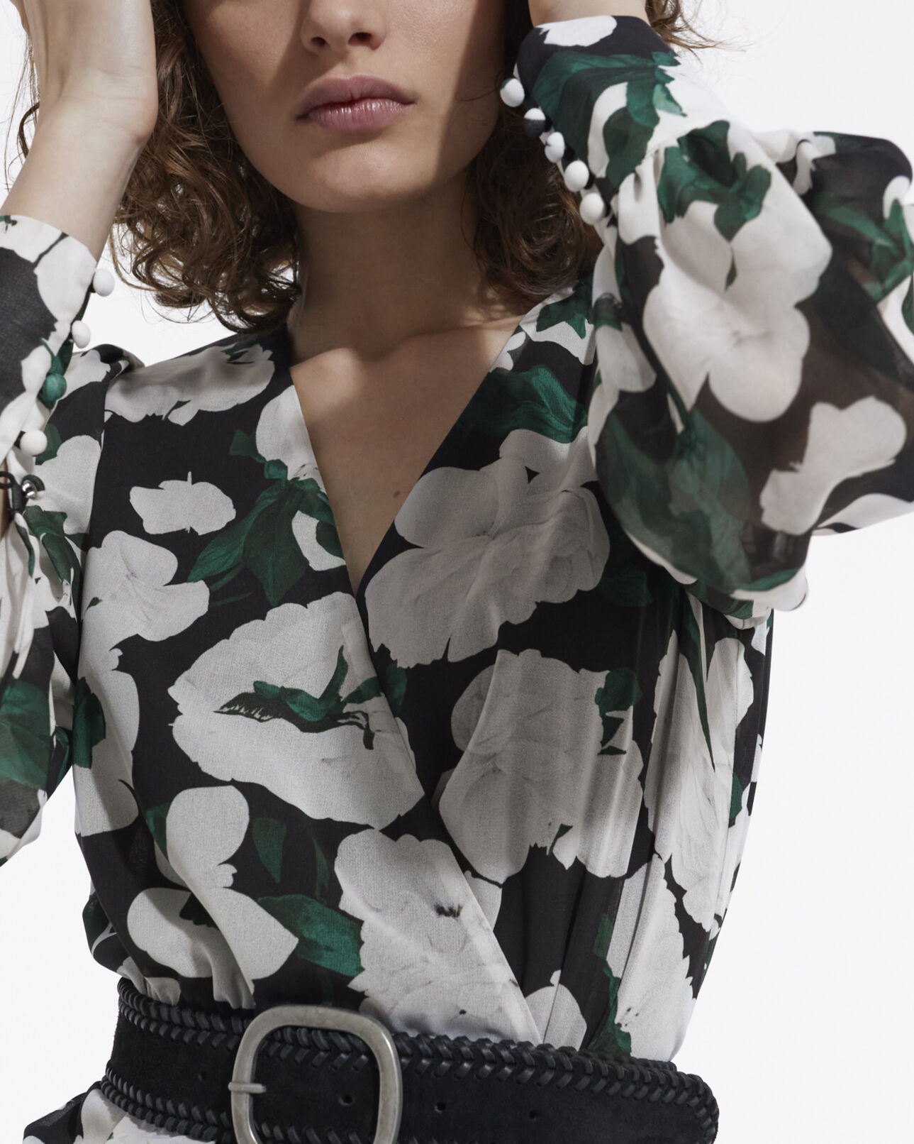 The Kooples WOMEN ECRU short printed dress