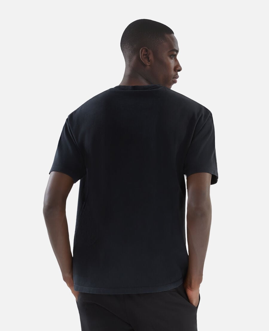 The Kooples HOMME BLACK WASHED t-shirt avec sérigraphie effet tricot noir