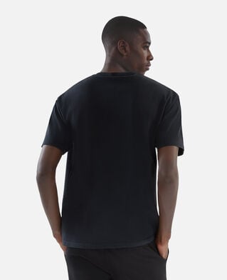 The Kooples HOMME BLACK WASHED t-shirt avec sérigraphie effet tricot noir