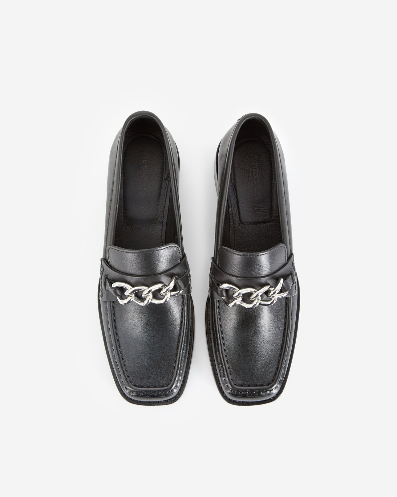 The Kooples FEMME BLACK mocassins noir boucle argent