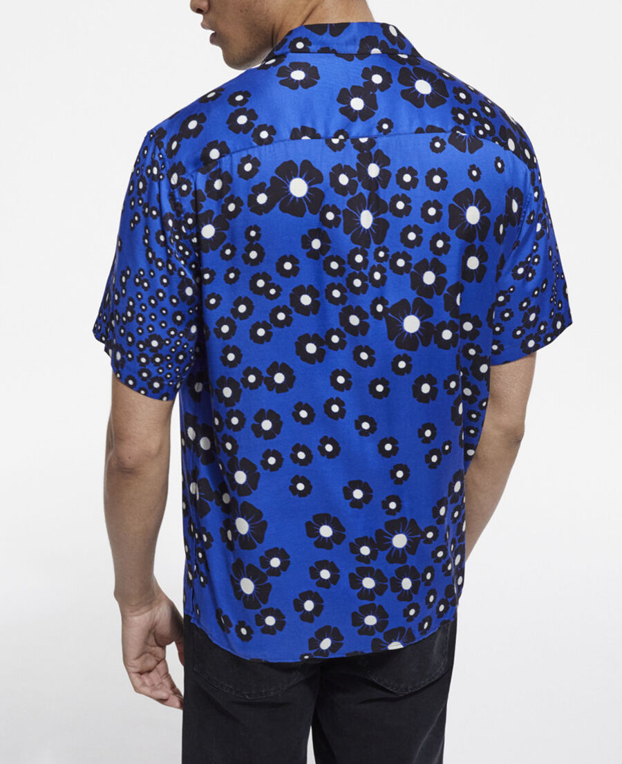 The Kooples H NAVY / BLACK floral hawaiian collar shirt