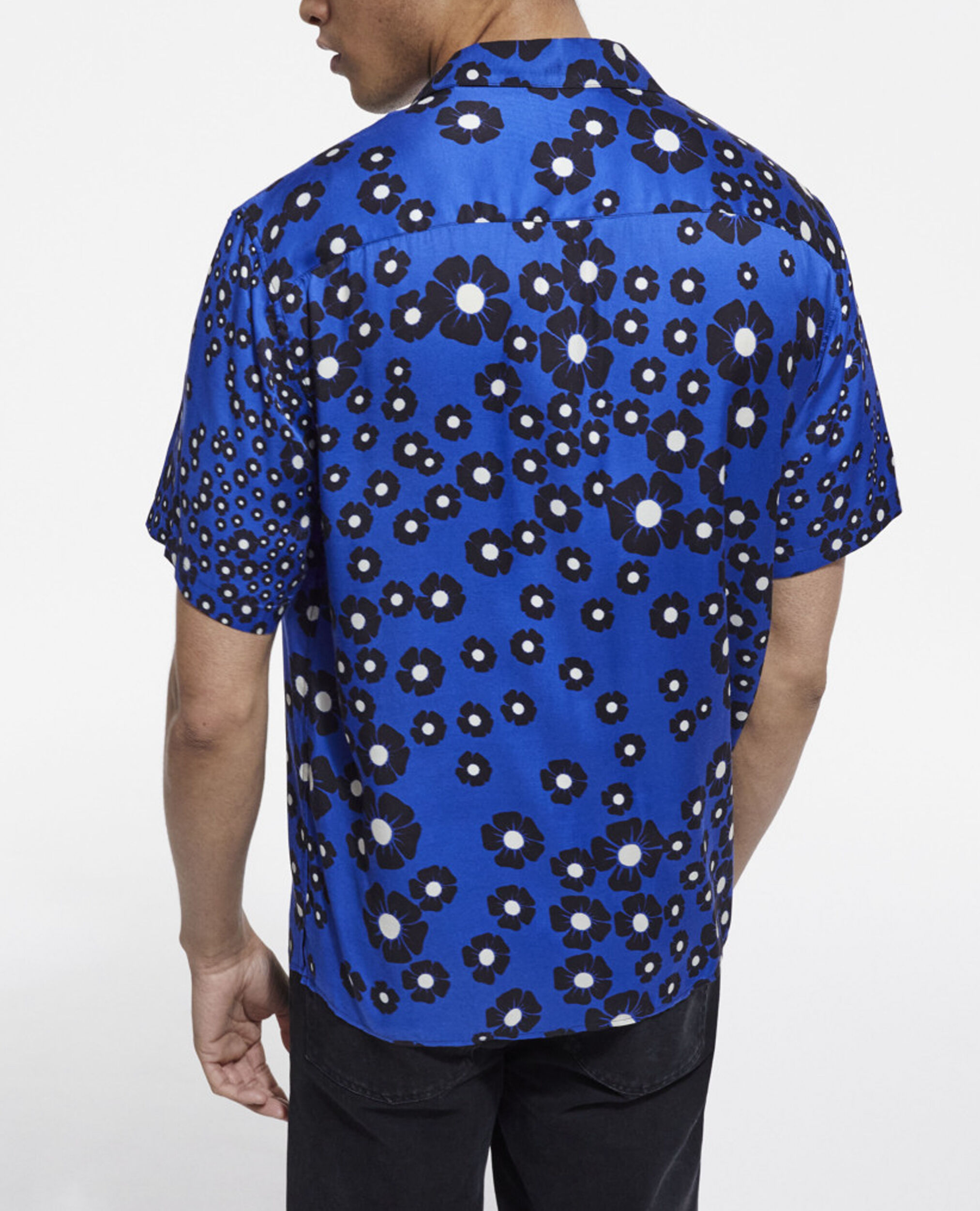 Floral hawaiian collar shirt, NAVY / BLACK, hi-res image number null