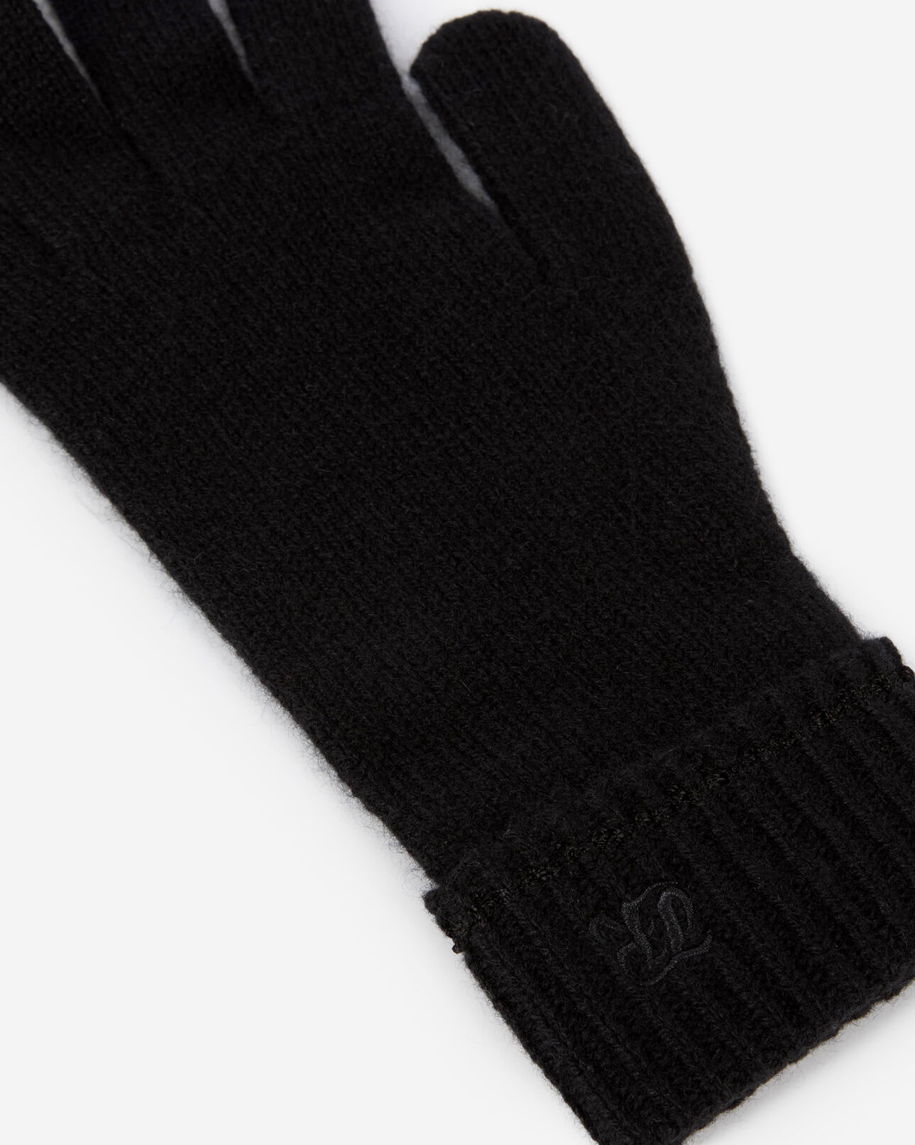 The Kooples MIXED BLACK black cashmere gloves